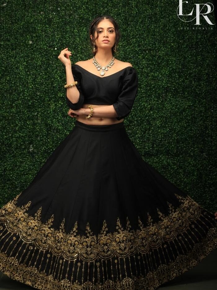 Designer Black Lehenga - Luxe Regalia