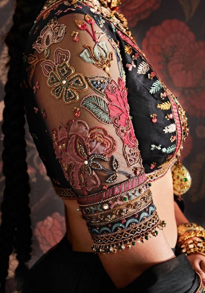 Coal Black Handcrafted Lehenga 004