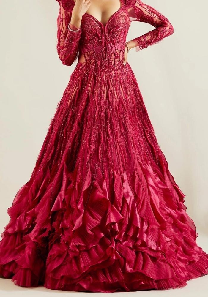 Wine Red Luxurious Gown Luxe Regalia 003