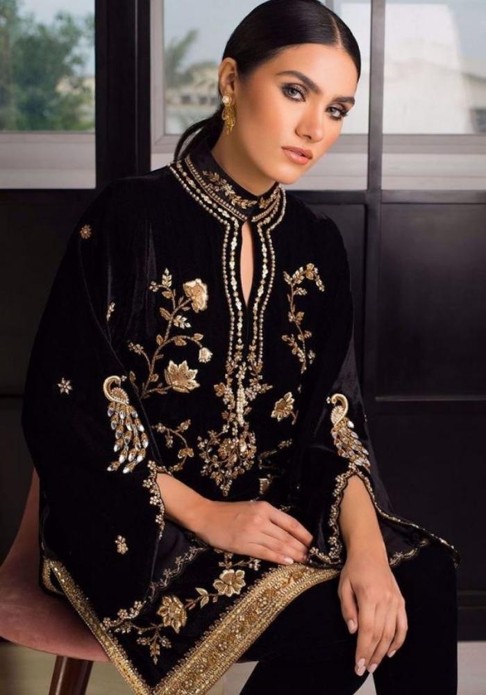 Luxe Black Velvet Straight Suit 001 Luxe Black Velvet Straight Suit