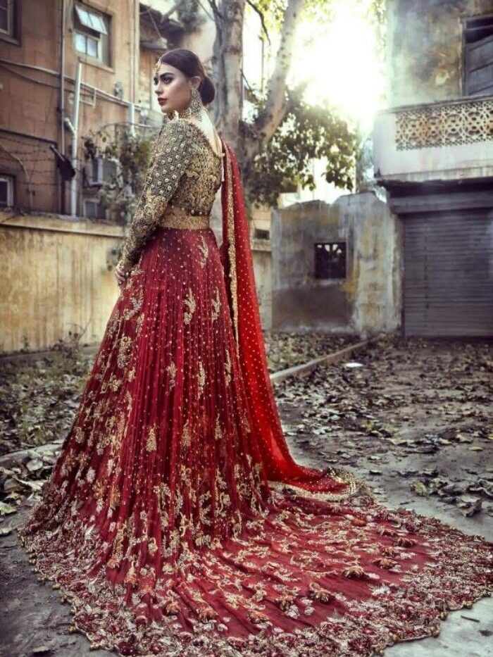Flint Grey Net Trail Bridal Lehenga