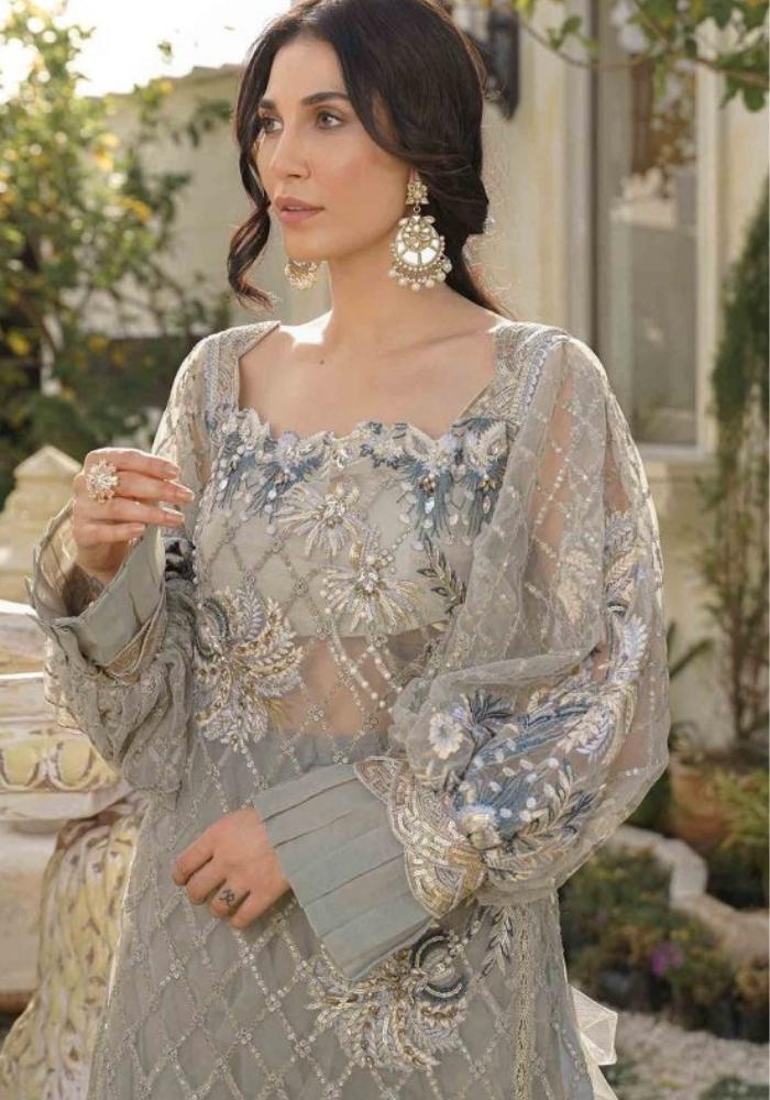 Luxe Trout Silver Net Gown 001 Luxe Trout Silver Net Gown