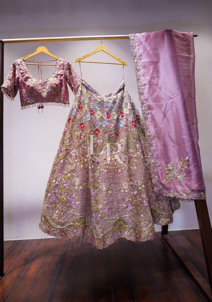 Pink Emroidered Bridal Lehenga 001 Pink Emroidered Bridal Lehenga