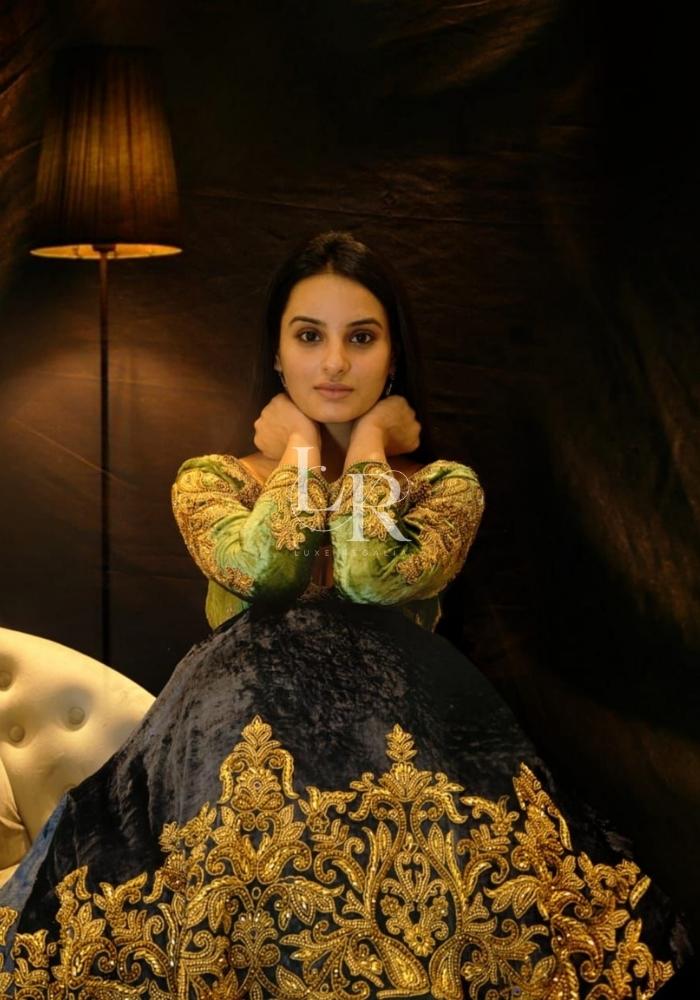 Designer Green & Navy Blue Lehenga Choli 002