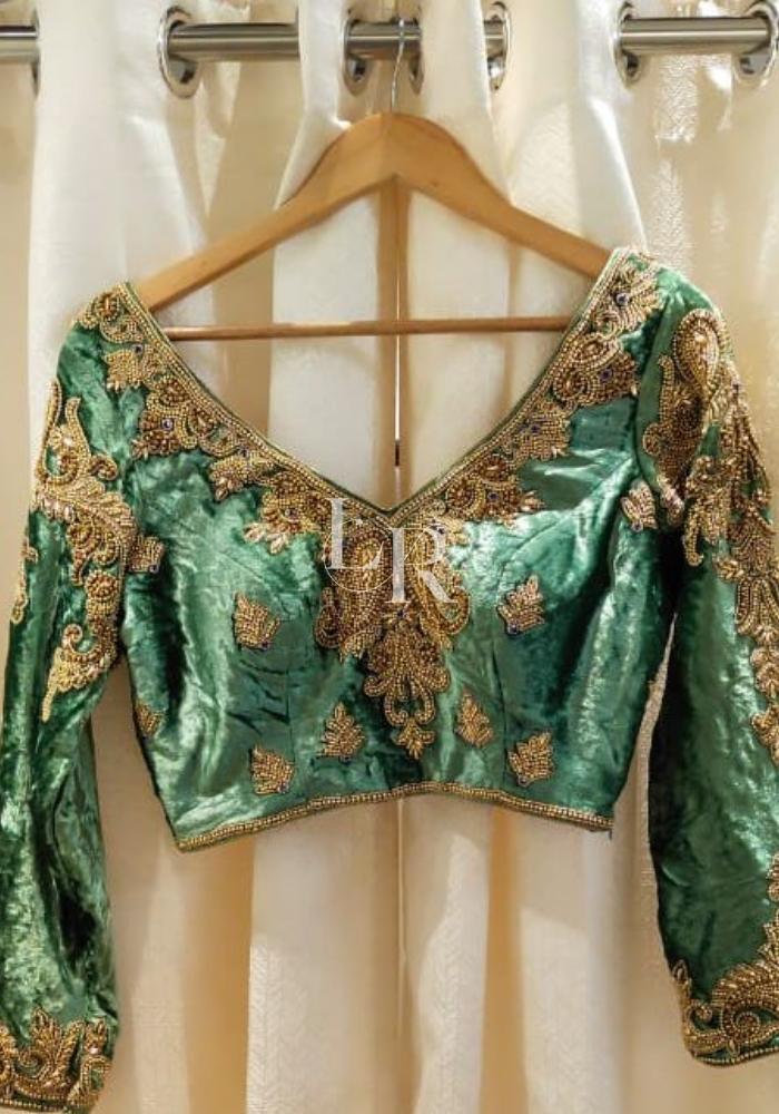 Designer Green & Navy Blue Lehenga Choli 004