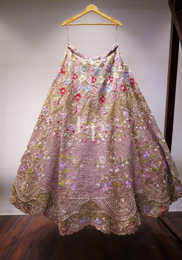 Pink Emroidered Bridal Lehenga 003