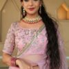 Pastel Pink Flower Vine Embroidered Lehenga Choli