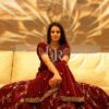 Bridal Maroon Golden Thread Embroidery Lehenga
