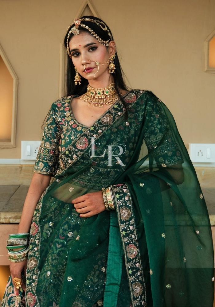 Castleton Green Heavy Embroidery Lehenga Choli 002 Castleton Green Heavy Embroidery Lehenga Choli