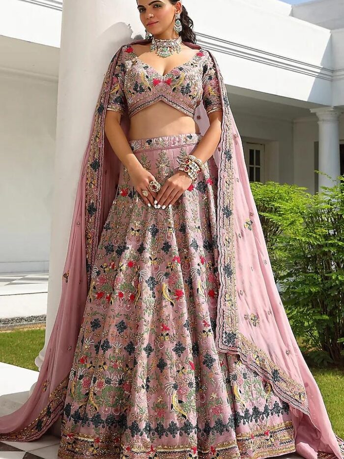 Purple Embroidered Lehenga Choli