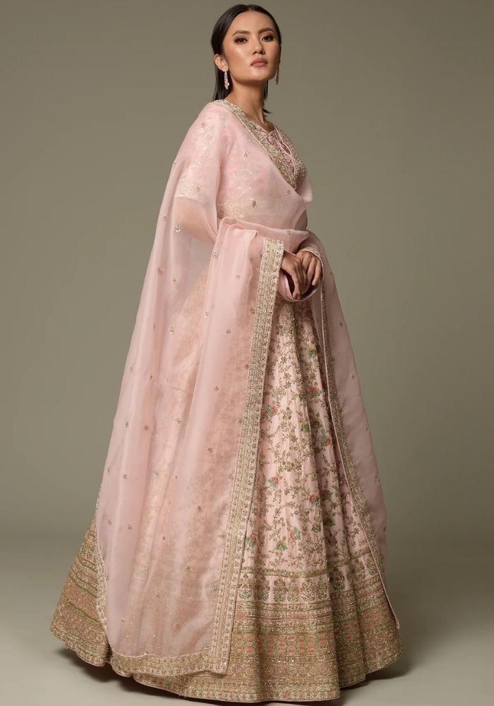 Baby Pink Embroidered Lehenga Choli 05