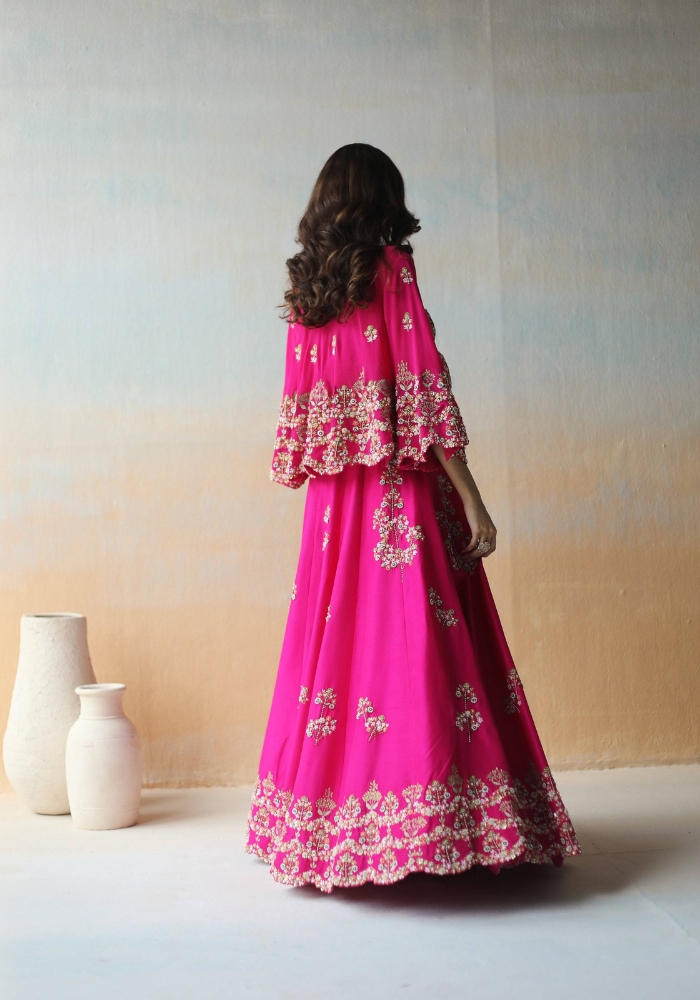 Embroidered Fuchsia Pink Lehenga 06