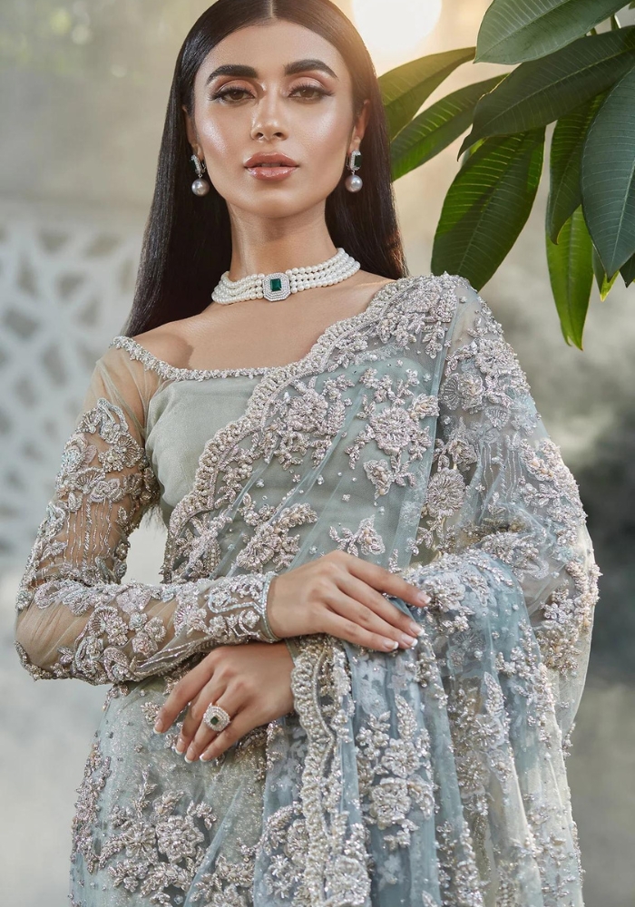 Embroidered Net Bridal Saree 03