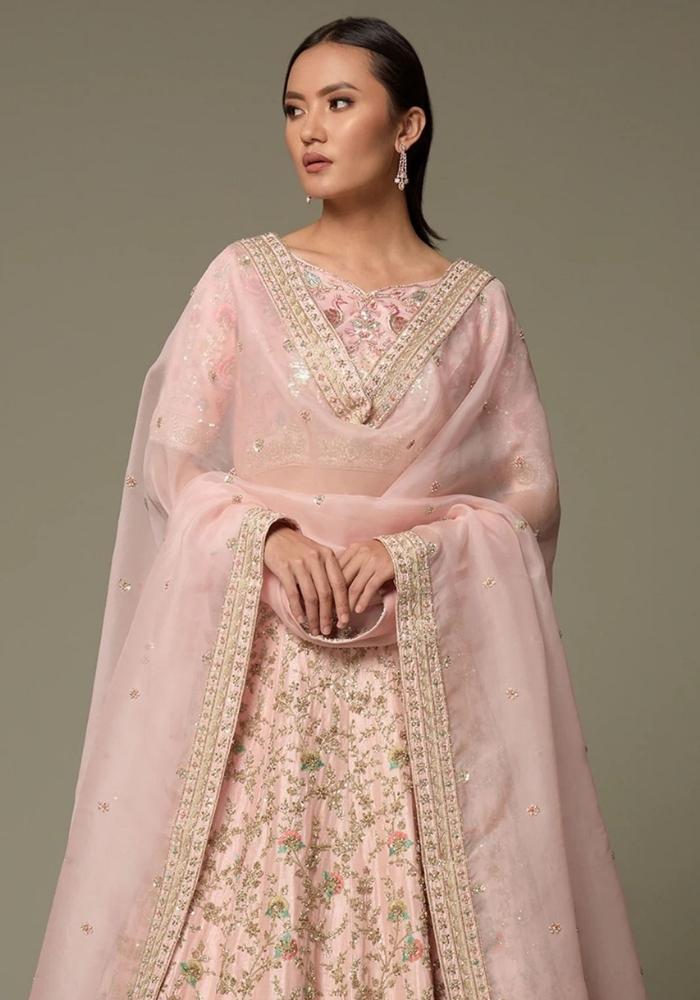Baby Pink Embroidered Lehenga Choli 02