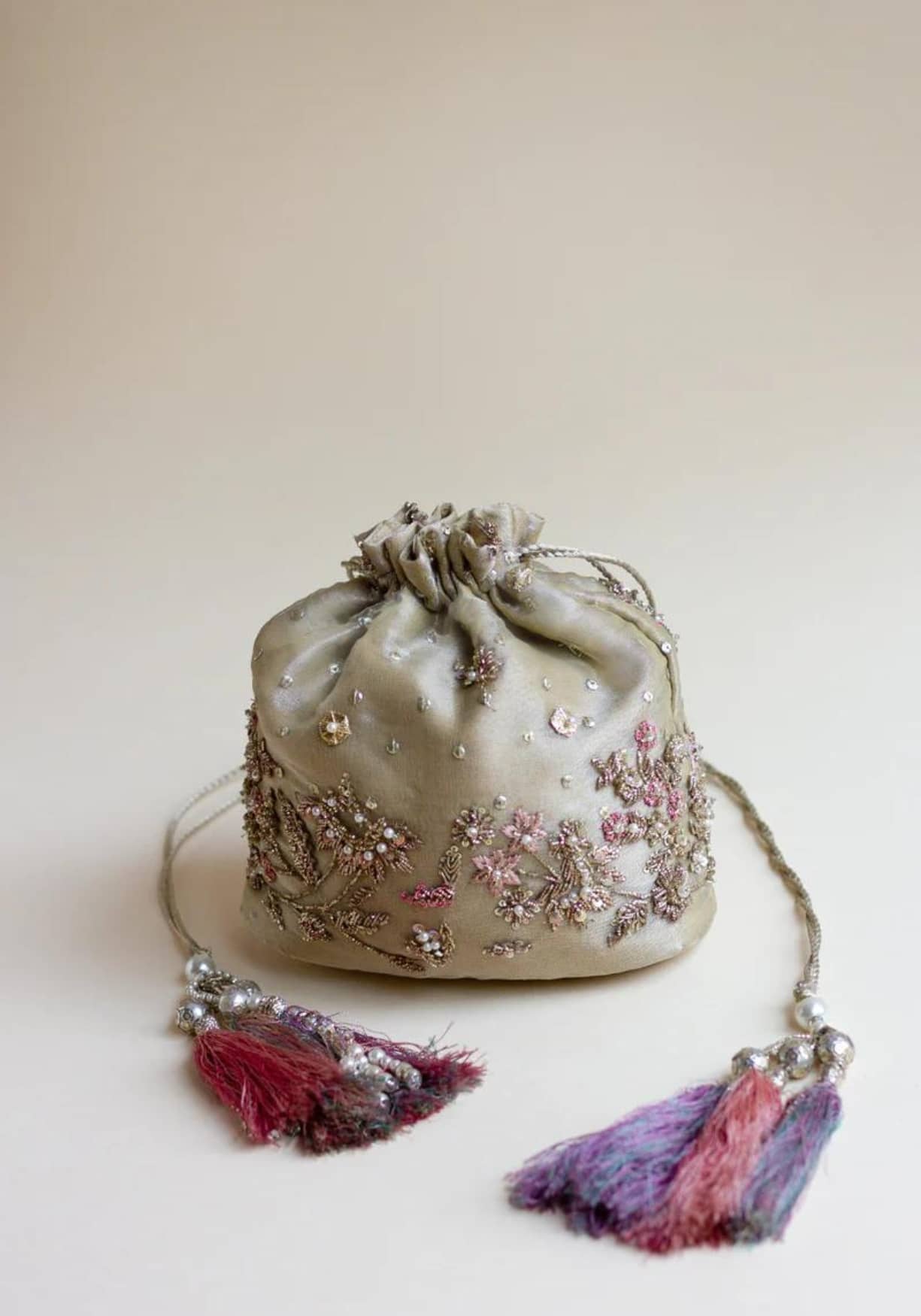 Heavenly Harmony Embroidered Bridal Potli 001 Heavenly Harmony Embroidered Bridal Potli