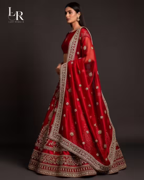 Luxe Regalia Red Regal Handcrafted Lehenga Choli