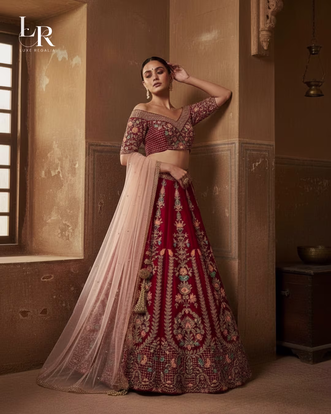 Regal Red Multi-Color Embroidered Bridal Lehenga 002