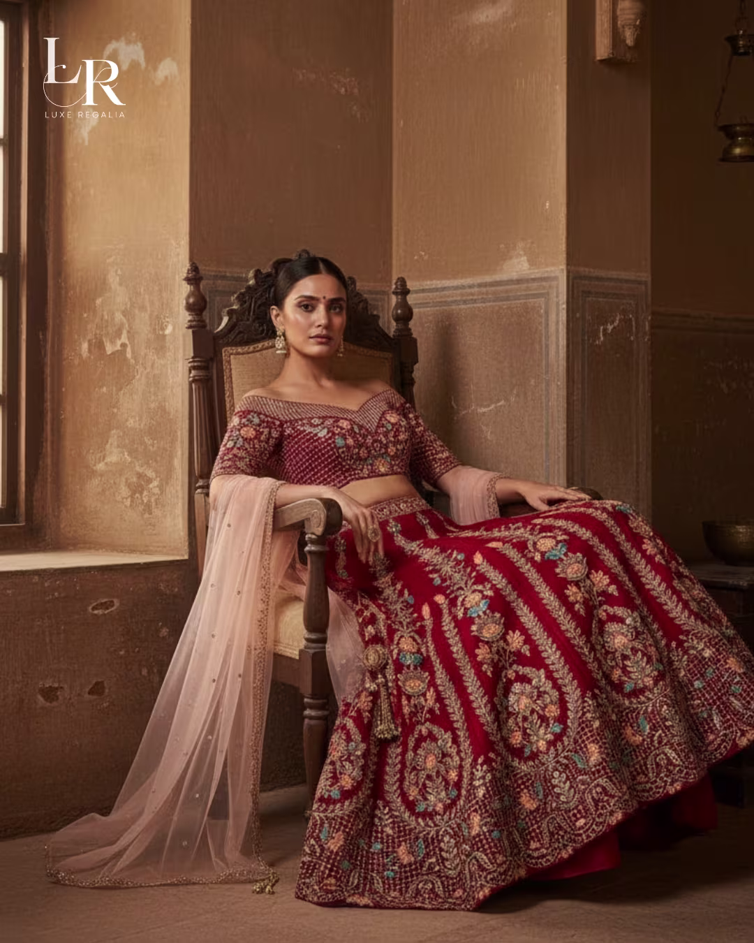 Regal Red Multi-Color Embroidered Bridal Lehenga 005
