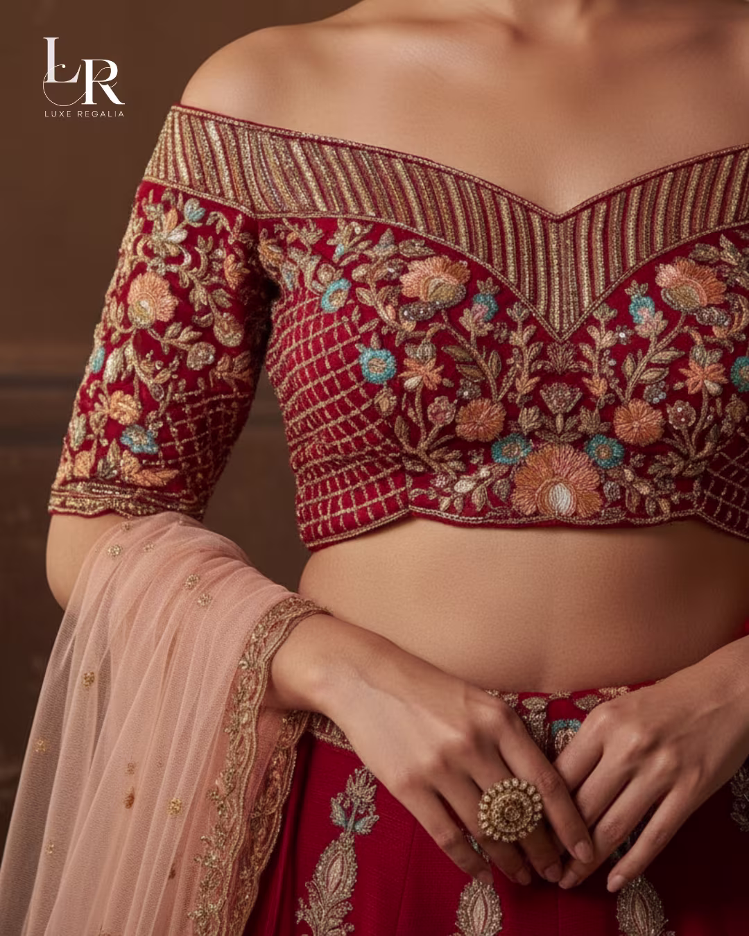 Regal Red Multi-Color Embroidered Bridal Lehenga 006